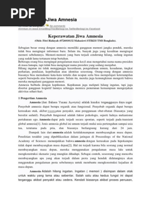 As Amnesia Pdf