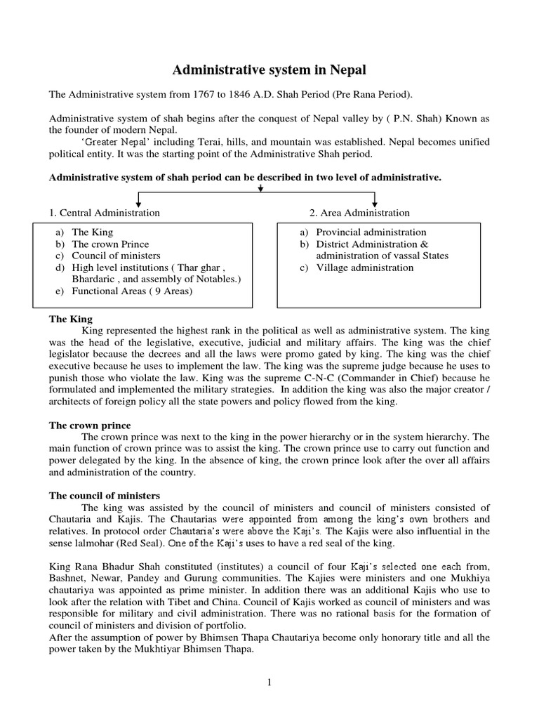 Administrative System in Nepal | PDF | Nepal | Ecology