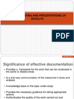 Report Writing and Presentations of Results