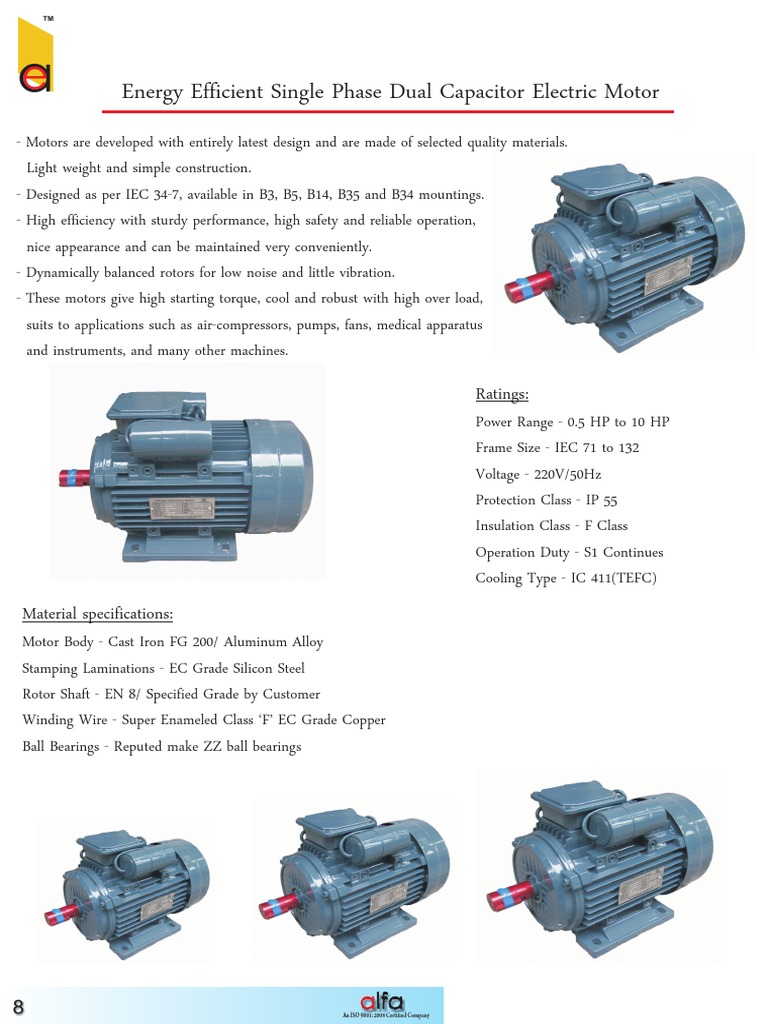 Dual Capacitor Single Phase Motors | PDF | Electric Motor | Engines