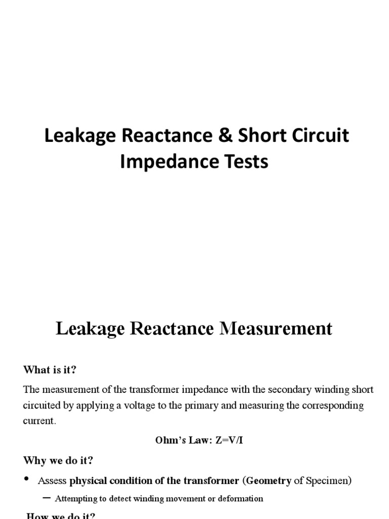 Leakage Reactance PDF PDF Transformer Electrical Impedance
