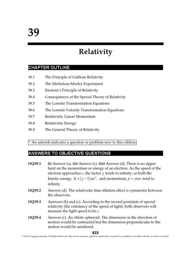 Chapter 39 | PDF | Special Relativity | Speed Of Light