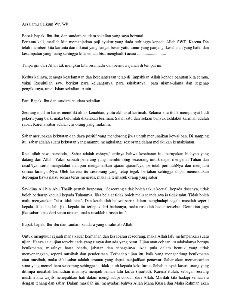 Contoh Pidato Tentang Akhlakul Karimah My Books