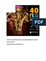 40 Festival Internacional de Cine Independiente de Elche. Sección Oficial. Documental.