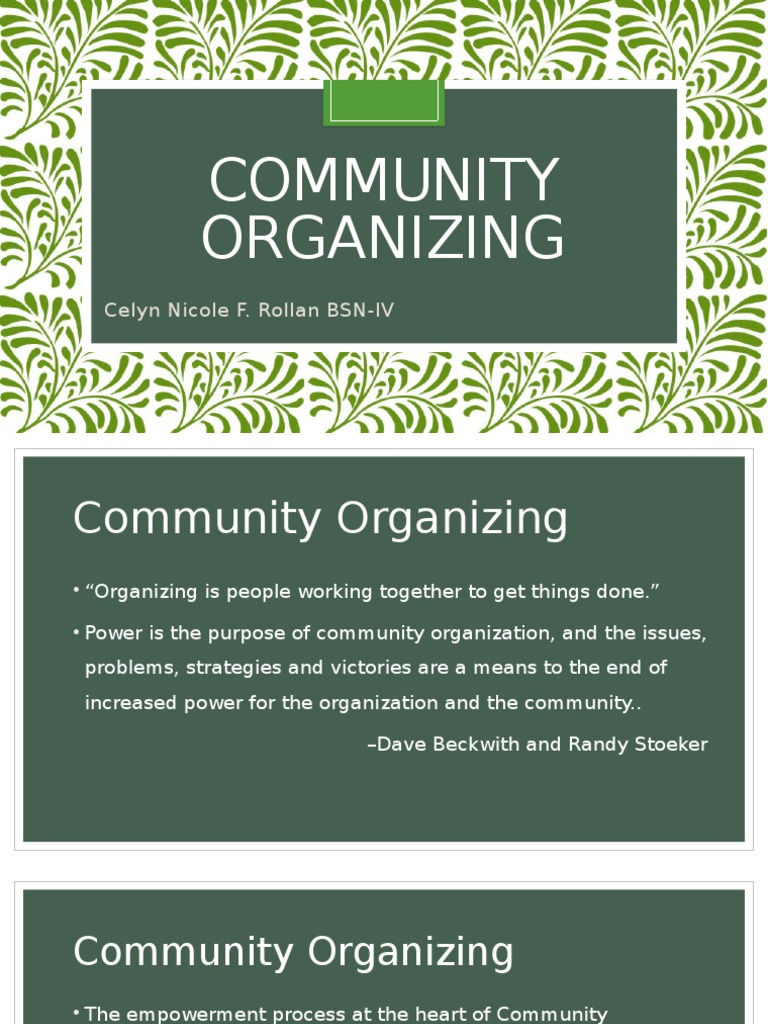 research paper on community organizing