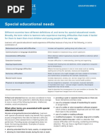 Special Educational Needs: Education Brief 9