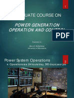 Graduate Course On: Power Generation Operation and Control