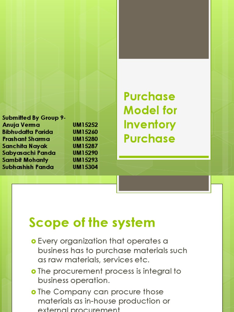 Inventory Purchase Model Overview | PDF | Business