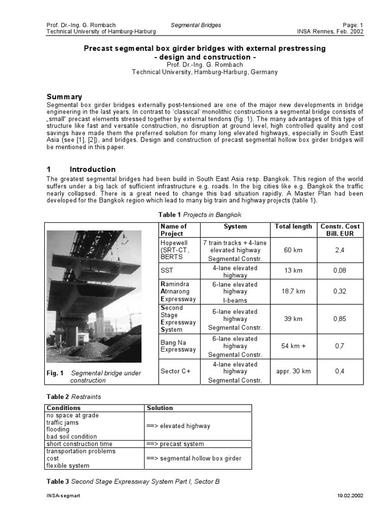Precast Segmental Box Girder Bridges PDF | PDF | Prestressed Concrete ...