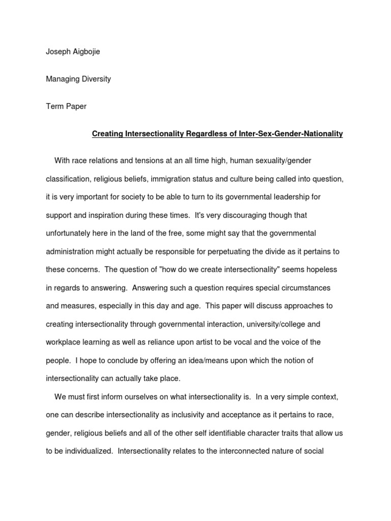 Intersectionality sociology essay picture