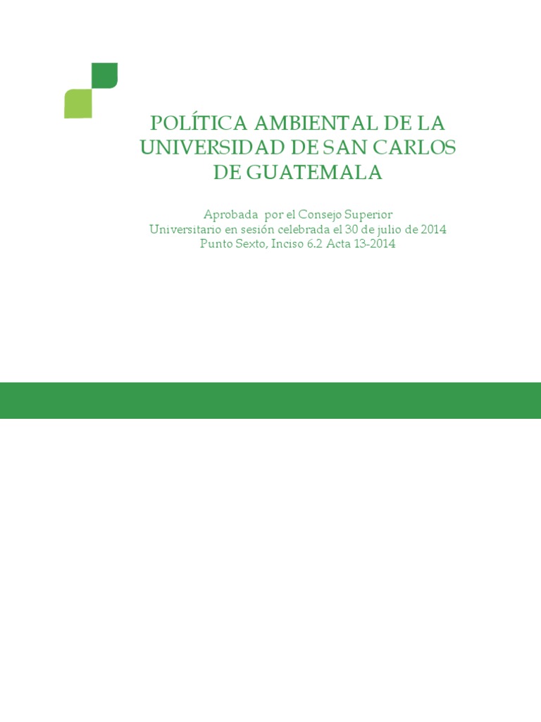Política Ambiental de La USAC | PDF