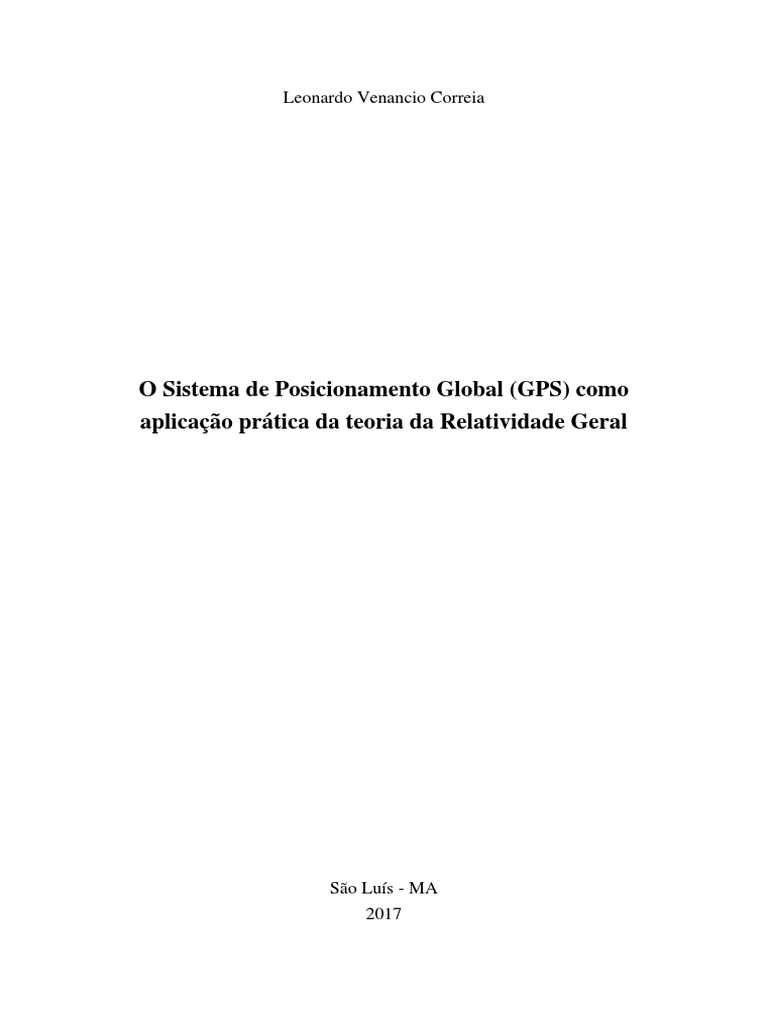 Monografia GPS PDF Relatividade restrita Teoria da Relatividade