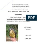 Aves de La Selva Central Peruana Yanachaga PDF