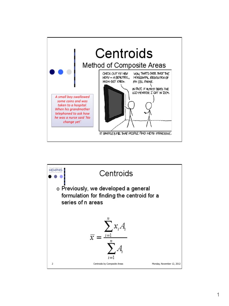 Centroid Formulas for Various Shapes | PDF | Cartesian Coordinate ...