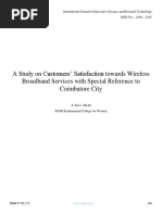 Study on Customers’ Satisfaction Towards Wireless Broadband Services With Special Reference to Coimbatore City