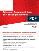Week 4: Advise On Assignment 1 and Sap Bydesign Activities