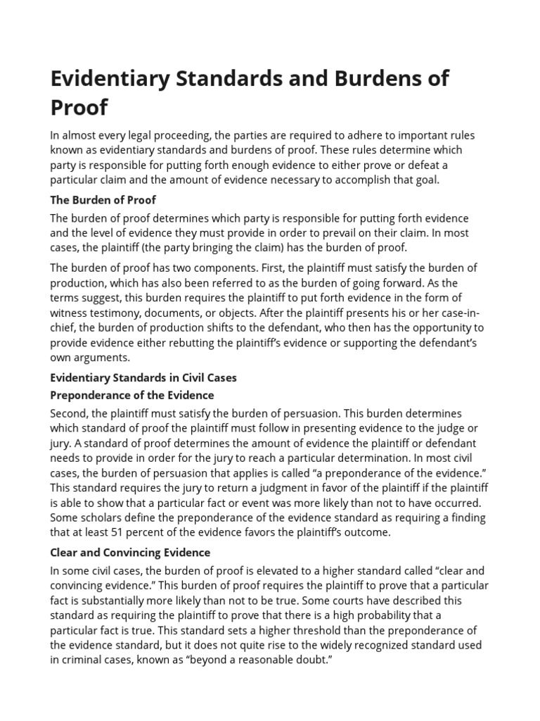 Clear & Convincing Evidence | PDF | Burden Of Proof (Law) | Evidence