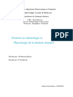 Douleur en Odontologie Et Physiologie de La Douleur Dentaire