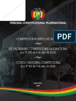 Tribunal Consticuional, Constitución y Codigo Procesal Constitucional de Bolivia