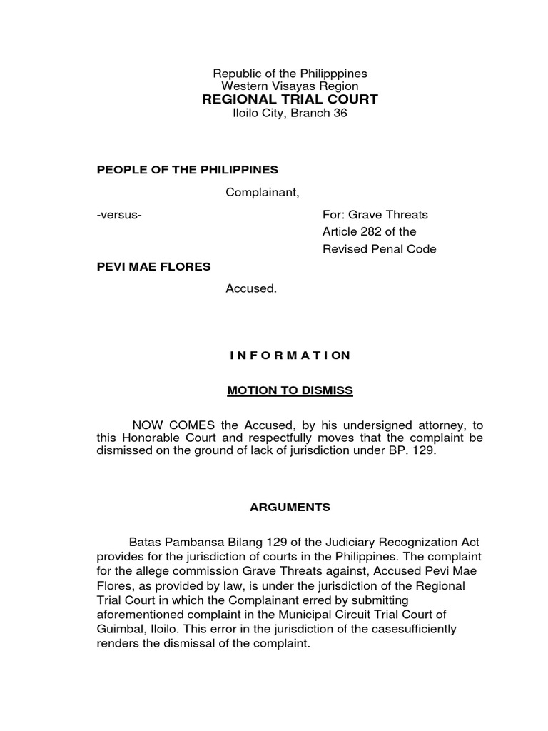 Motion to Dismiss for Lack of Jurisdiction PDF Complaint Virtue