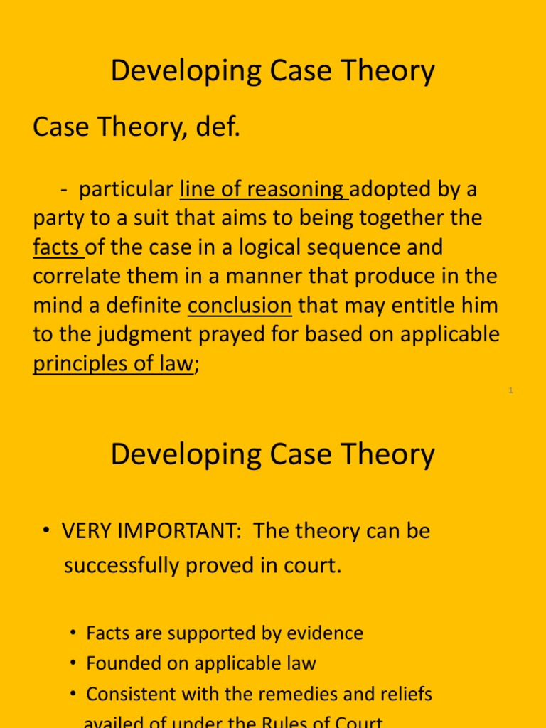 LCSR Notes Re Developing Case Theory 20170622 PDF Pleading Lawsuit