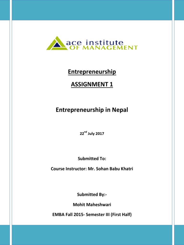 Entrepreneurship In Nepal Pdf Entrepreneurship Nepal