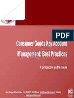 Consumer Goods Key Account Management: Best Practices: A Perspective On The Issues