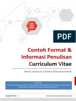 Contoh Format & Informasi Penulisan C V: Urriculum Itae