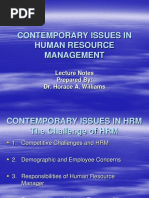 Contemporary Issues in Human Resource Management: Lecture Notes Prepared By: Dr. Horace A. Williams