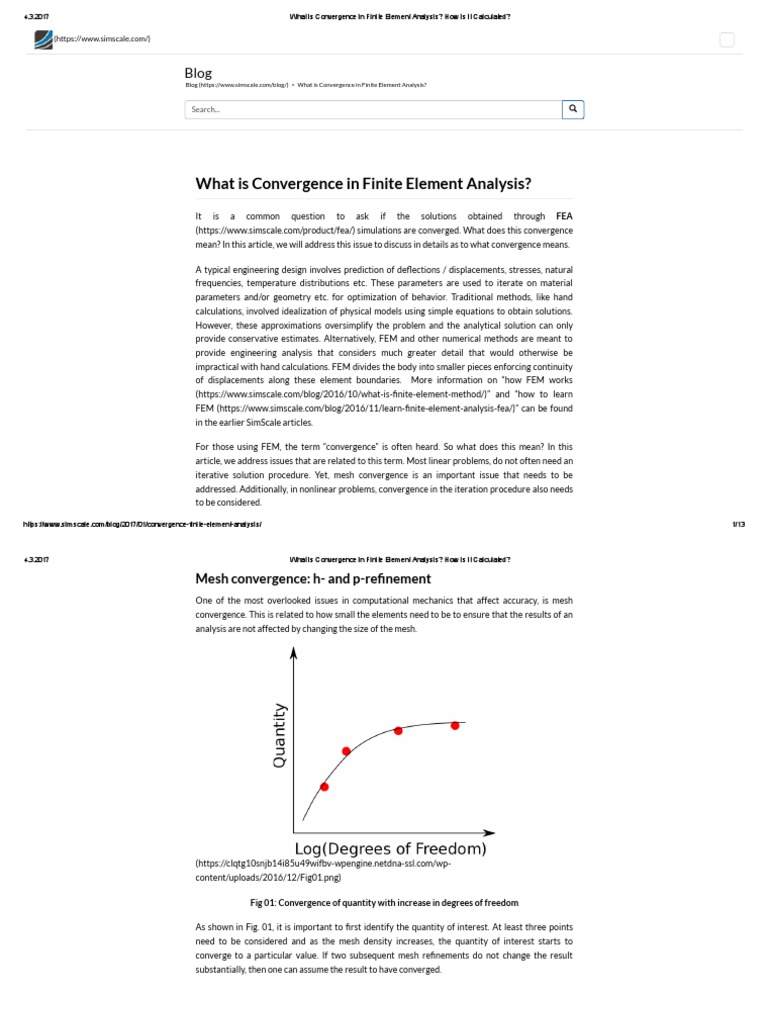 Understanding FEA Convergence Analysis | PDF | Finite Element Method ...