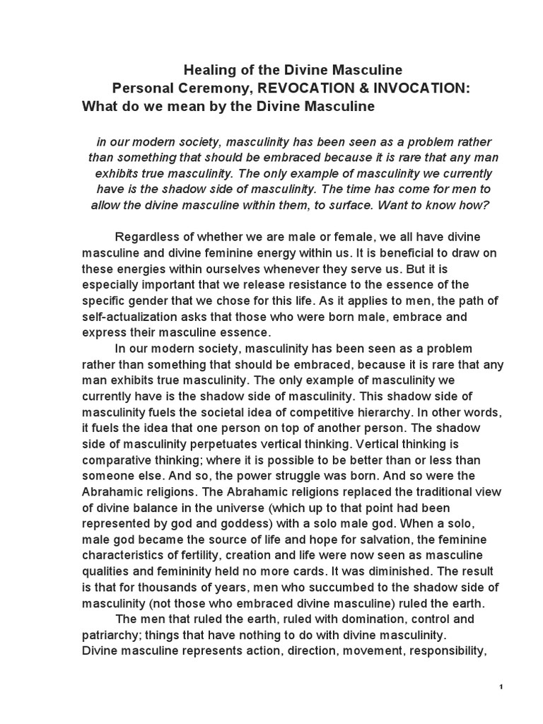 Healing of The Divine Masculine | PDF | Masculinity | Man