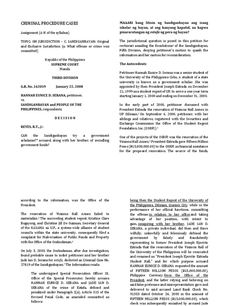 Criminal Procedure - Full Text Cases (A-H) | PDF | Certiorari | Writ Of ...