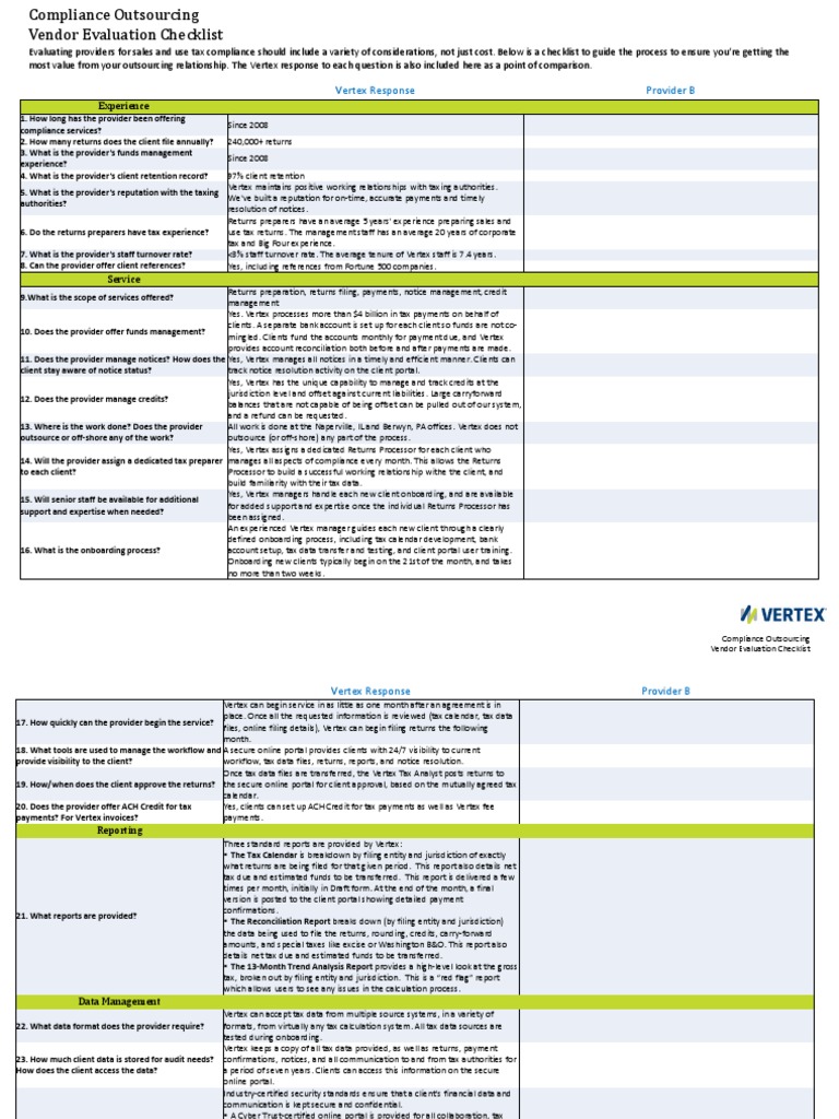 Vertex OutsourcingRFPChecklist | PDF | Computer Security | Security