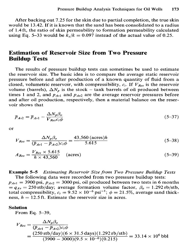 Estimation of Reservoir Size From Two Pressure Buildup Tests | PDF ...