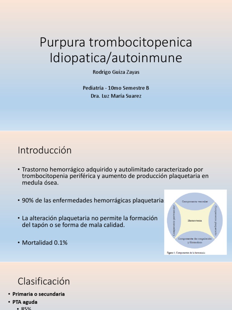 Purpura Trombocitopenica Idiopatica PDF Enfermedades y trastornos Medicina CLINICA