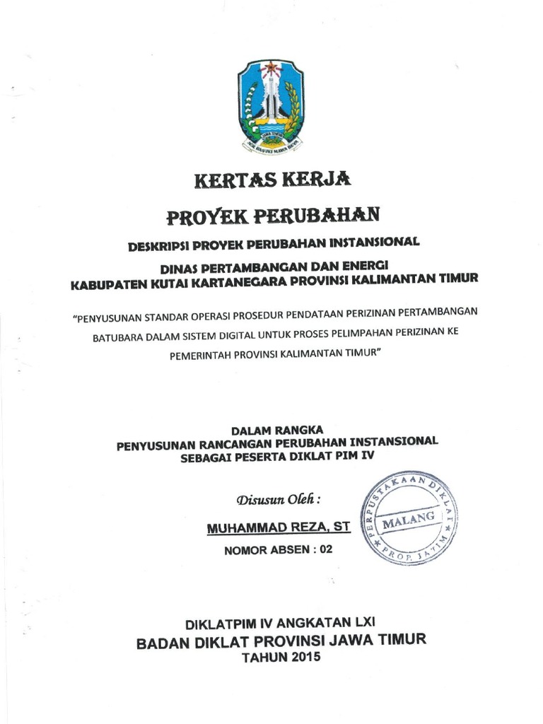 Contoh Laporan Proper Diklat Pim IV 8 Agt 2017