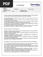 Atividade - Iluminismo - Segundo Ano