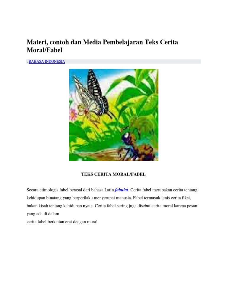 Teks Cerita Moral Fabel Pdf