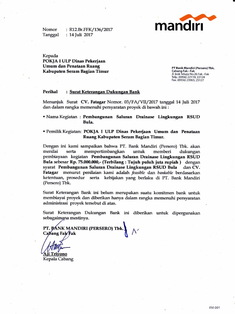 Dukungan Bank
