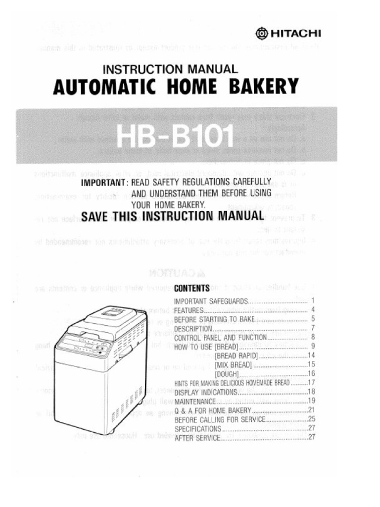 Hitachi HB-B101 Instruction Manual