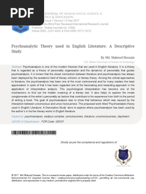 3 Psychoanalytic Theory Used Psychoanalysis Sigmund Freud - 