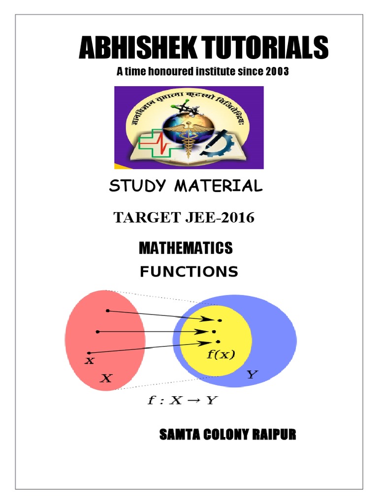 Targeting Success in Mathematics Functions for JEE 2016 through