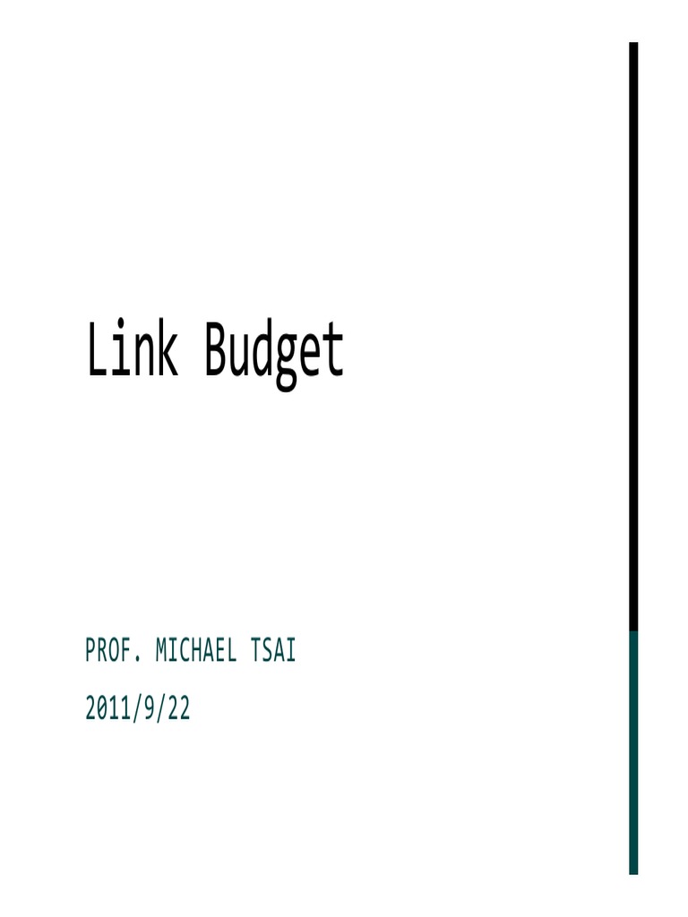 Link Budget PDF PDF Antenna (Radio) Decibel