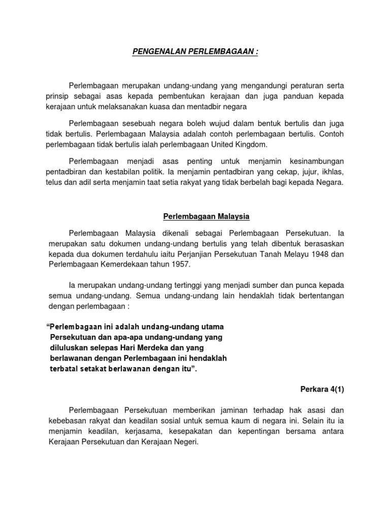 Pengenalan Perlembagaan Pdf