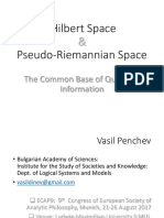 Hilbert Space and Pseudo-Riemannian Space: The Common Base of Quantum Information