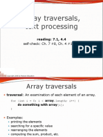 Array Traversals, Text Processing: Self-Check: Ch. 7 #8, Ch. 4 #19-23