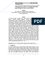 Penurunan Konsentrasi COD Air Limbah Domestik Dengan Reagen Fenton Secara Batch