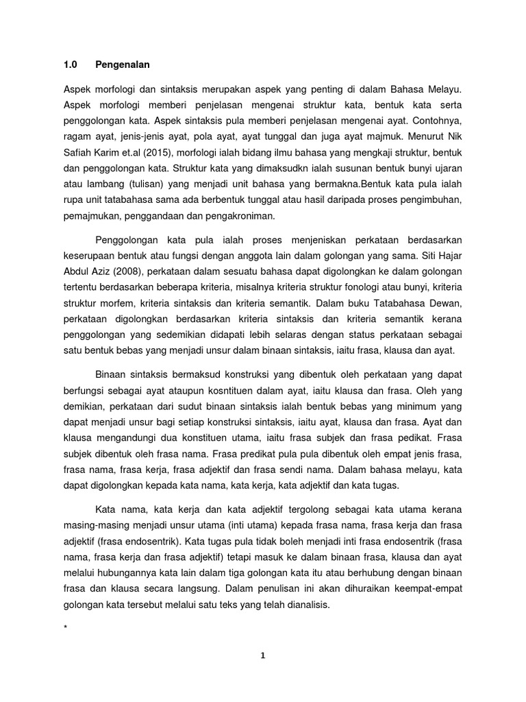 Analisis Golongan Kata Dalam Teks | PDF