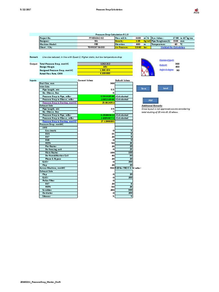 Weblink For Calculation: Pressure Drop Calculation R 1.0 | PDF | Gas ...