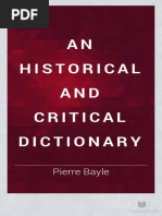 Historical and Critical Dictionary - Vol.I